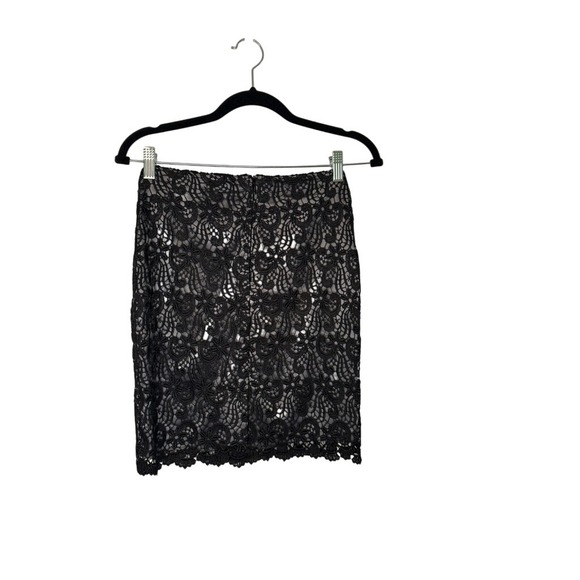 Ann Taylor Petite Black Lace Skirt - Size 0P - Lined - Party Cocktail Career - Picture 1 of 6